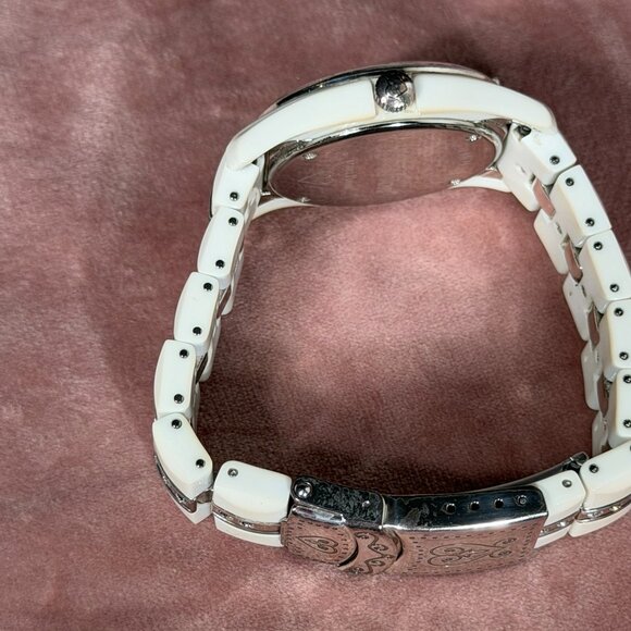 Brighton Dana Point White Link Watch with Swarovski Crystals β Needs Battery - Picture 6 of 12